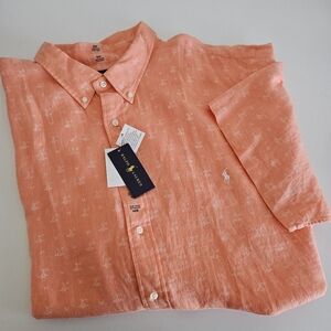 NWT Ralph Lauren | Nautical Cotton Short Sleeve Button Down Lighthouse Mens 4XB